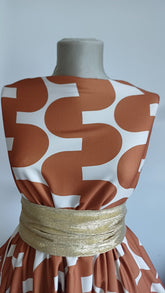 Latina Spandex - Bej cu jumatati de Cercuri Ocru STO1101